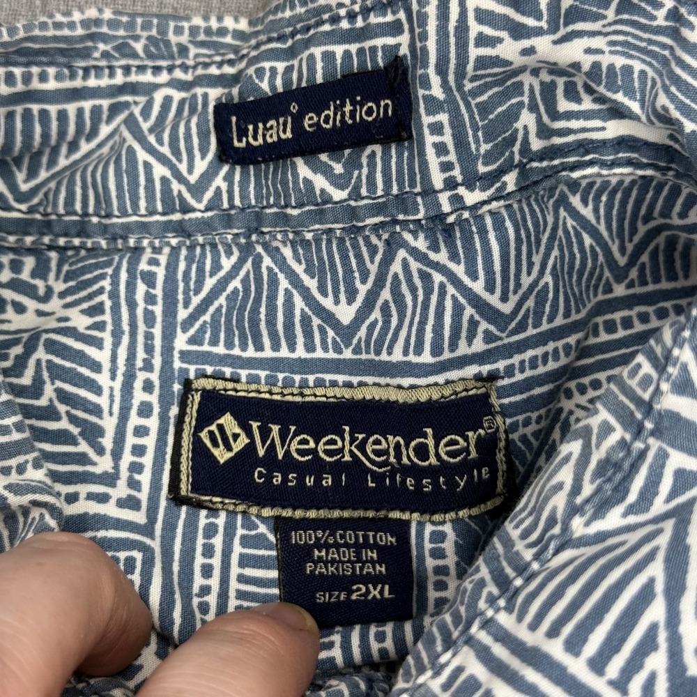Weekender Luau Edition Mens 2XL Hawaiian Camp Shirt Tribal Fish - Picture 4 of 7